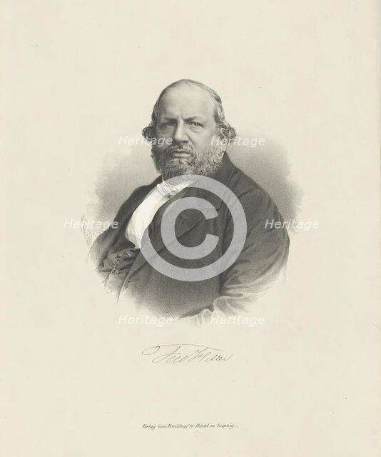 Portrait of the composer Ferdinand von Hiller (1811-1885) , c. 1870. Creator: Breitkopf & Härtel.