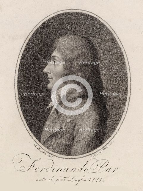 Portrait of the Composer Ferdinando Paer (1771-1839), 1810. Creator: Rosaspina, Francesco (1762-1841).