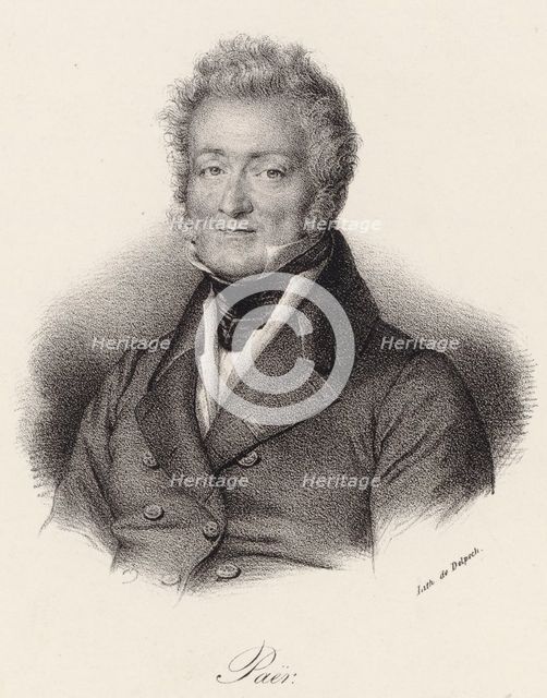Portrait of the Composer Ferdinando Paer (1771-1839), 1830. Creator: Delpech, François Séraphin (1778-1825).