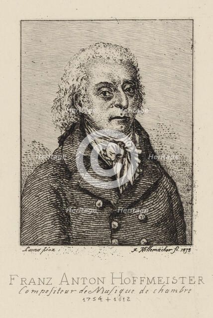 Portrait of the composer Franz Anton Hoffmeister (1754-1812). Creator: Hillemacher, Frédéric Désiré (1811-1886).