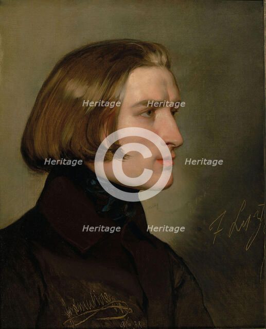 Portrait of the Composer Franz Liszt (1811-1886), 1838. Creator: Amerling, Friedrich Ritter von (1803-1887).