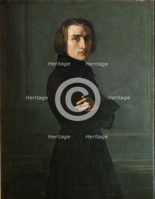 Portrait of the Composer Franz Liszt (1811-1886), 1839. Creator: Lehmann, Henri (1814-1882).