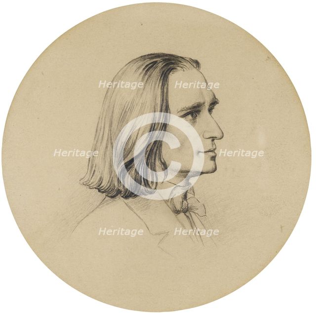 Portrait of the Composer Franz Liszt (1811-1886). Artist: Preller, Friedrich, the Elder (1804-1878)