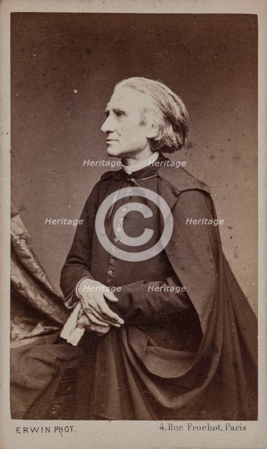 Portrait of the Composer Franz Liszt (1811-1886). Creator: Hanfstaengl, Erwin (1837-1905).