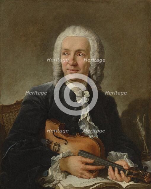 Portrait of the composer Francesco Geminiani (1687-1762), c. 1745. Creator: Boucher, François (1703-1770).