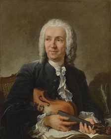 Portrait of the composer Francesco Geminiani (1687-1762), c. 1745. Creator: Boucher, François (1703-1770)