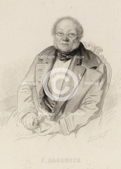 Portrait of the composer François Antoine Habeneck (1781-1849), 1840. Creator: Massard, Léopold (1812-1889).