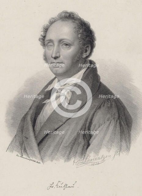 Portrait of the Composer Friedrich Kuhlau (1786-1832), 1838. Creator: Baerentzen, Emilius Ditlev (1799-1868).