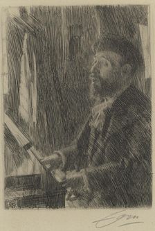 Portrait of the composer Gabriel Fauré (1845-1924), 1891. Creator: Zorn; Anders Leonard (1860-1920)