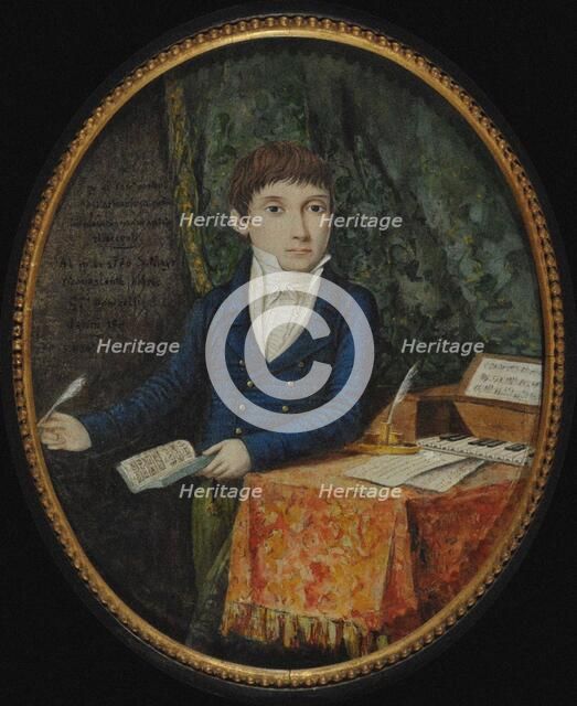 Portrait of the composer Gaetano Donizetti (1797-1848) as a youth, 1810s.