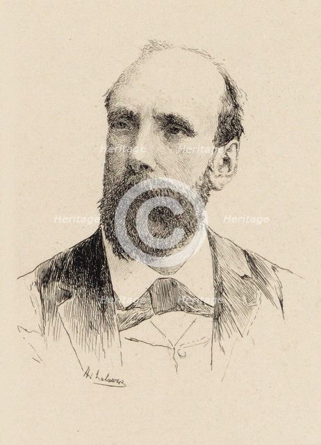 Portrait of the Composer Gaston Salvayre (1847-1916) , 1894. Creator: Lalauze, Adolphe (1838-1906).