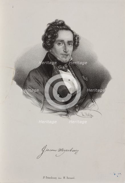Portrait of the composer Giacomo Meyerbeer (1791-1864), 1830s.