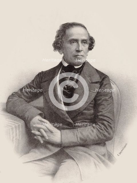Portrait of the composer Giacomo Meyerbeer (1791-1864), 1857. Creator: Desmaisons, Émile (1812-1880).