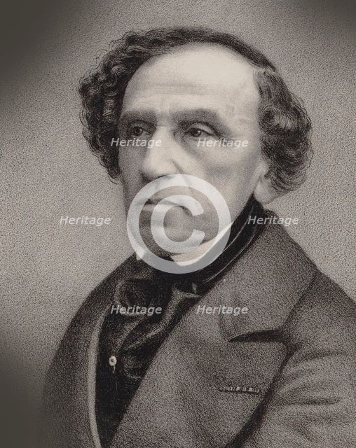 Portrait of the composer Giacomo Meyerbeer (1791-1864), 1860. Creator: Barbizet, Antoine (1821-1866).