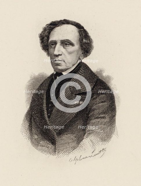 Portrait of the composer Giacomo Meyerbeer (1791-1864), 1875. Creator: Lamotte, Alphonse (1844-1914).