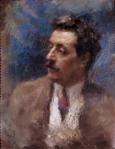 Portrait of the Composer Giacomo Puccini (1858-1924), 1906. Creator: Rietti, Arturo (1863-1943)