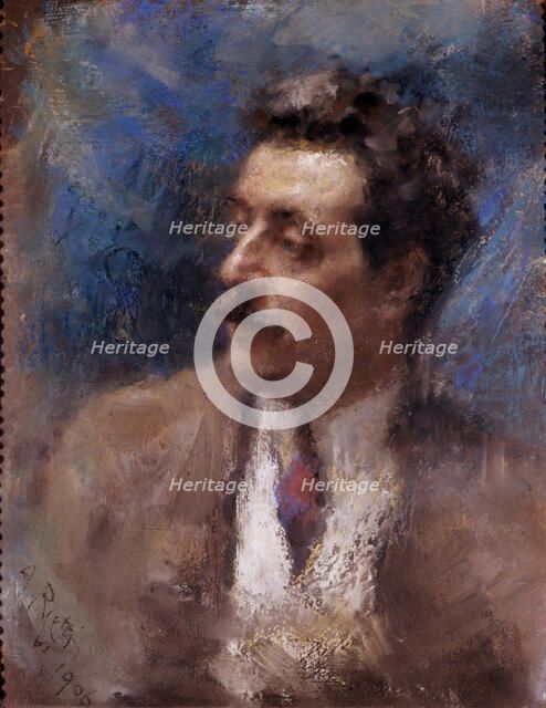 Portrait of the Composer Giacomo Puccini (1858-1924), 1906. Creator: Rietti, Arturo (1863-1943).
