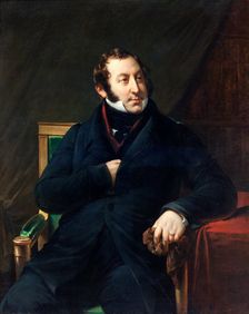 Portrait of the composer Gioachino Antonio Rossini (1792-1868), 1828. Creator: Haudebourt-Lescot, Hortense (1784-1845)