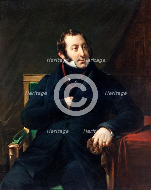 Portrait of the composer Gioachino Antonio Rossini (1792-1868), 1828. Creator: Haudebourt-Lescot, Hortense (1784-1845).