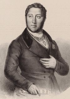 Portrait of the composer Gioachino Antonio Rossini (1792-1868), 1838. Creator: Dupré, Louis (1789-1837)