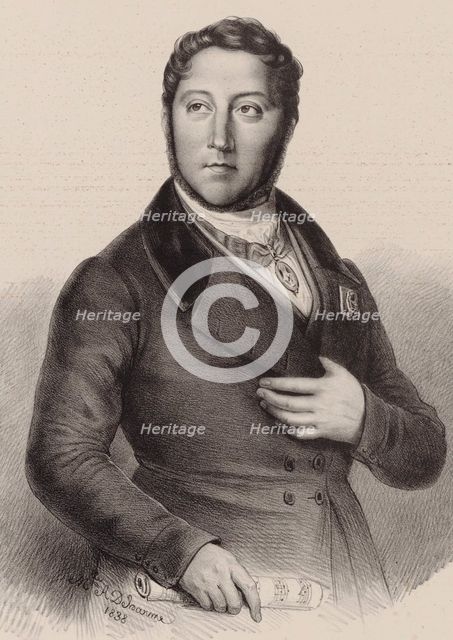 Portrait of the composer Gioachino Antonio Rossini (1792-1868), 1838. Creator: Dupré, Louis (1789-1837).