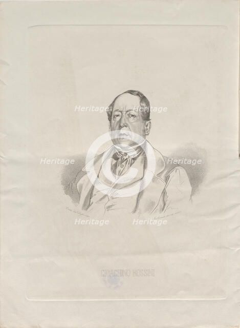Portrait of the composer Gioachino Antonio Rossini (1792-1868), 1852. Creator: Luzzati, Giacomo (active ca 1850).