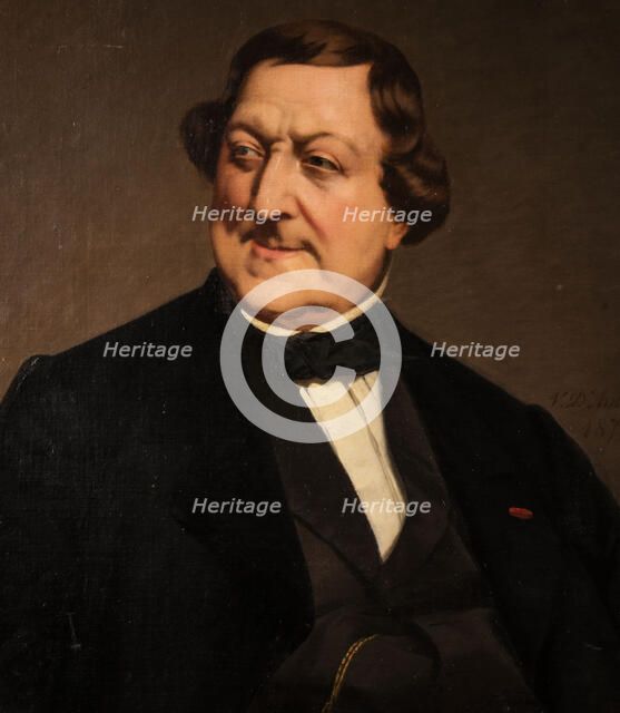 Portrait of the composer Gioachino Antonio Rossini (1792-1868), 1874. Creator: D'Ancona, Vito (1825-1884).