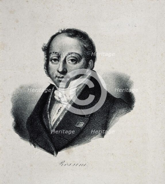 Portrait of the composer Gioachino Antonio Rossini (1792-1868). Artist: French master  