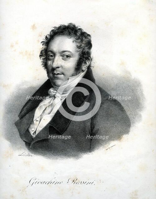 Portrait of the composer Gioachino Antonio Rossini (1792-1868). Creator: Constans, Charles (1778-1847).