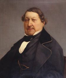 Portrait of the composer Gioachino Antonio Rossini (1792-1868). Creator: Pierpaoli, Giovanni (1833-1911)