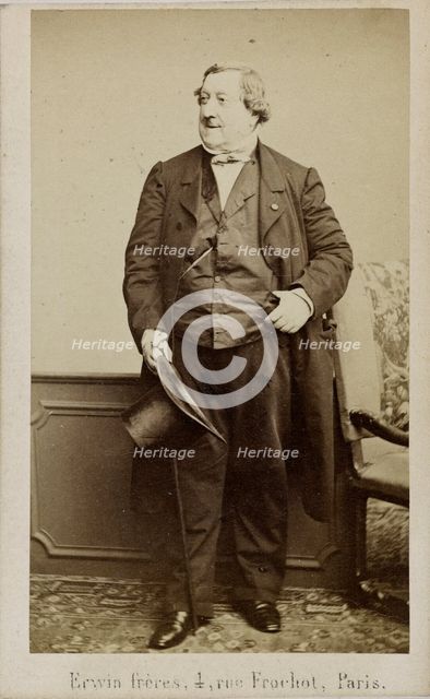 Portrait of the composer Gioachino Antonio Rossini (1792-1868), Early 1860s. Creator: Hanfstaengl, Erwin (1837-1905).