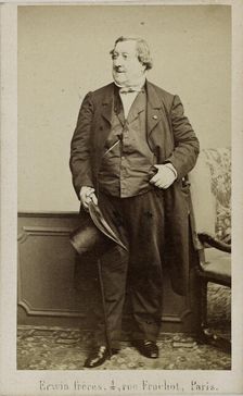 Portrait of the composer Gioachino Antonio Rossini (1792-1868), Early 1860s. Creator: Hanfstaengl, Erwin (1837-1905)
