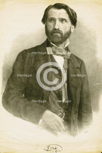 Portrait of the Composer Giuseppe Verdi (1813-1901), c. 1840.