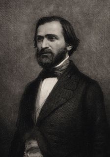 Portrait of the Composer Giuseppe Verdi (1813-1901), c. 1850. Creator: Geoffroy, Charles-Michel (1819-1882)