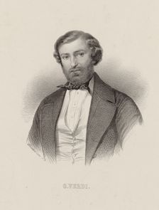 Portrait of the Composer Giuseppe Verdi (1813-1901), ca 1860. Creator: Desmaisons, Émile (1812-1880)