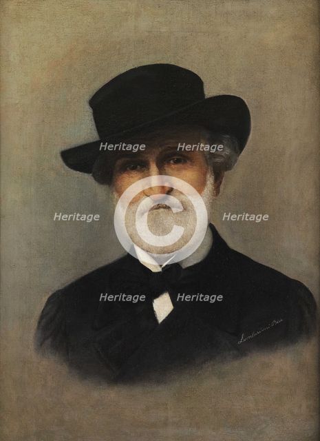Portrait of the Composer Giuseppe Verdi (1813-1901), End of 19th century. Creator: Lombardini, Bice (active End of 19th-Early 20th cen.).