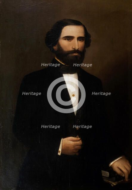 Portrait of the Composer Giuseppe Verdi (1813-1901), First half of the 19th century. Creator: Torriani, F.  .