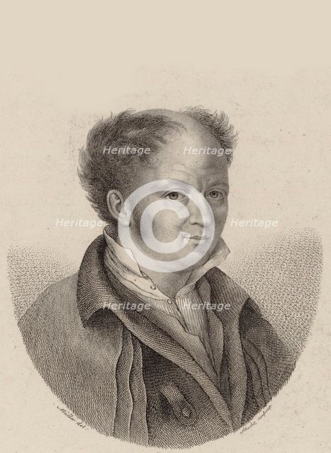 Portrait of the Composer Gottfried Weber (1779-1839) , ca 1820. Creator: Schalck, Heinrich Franz (1791-1832).