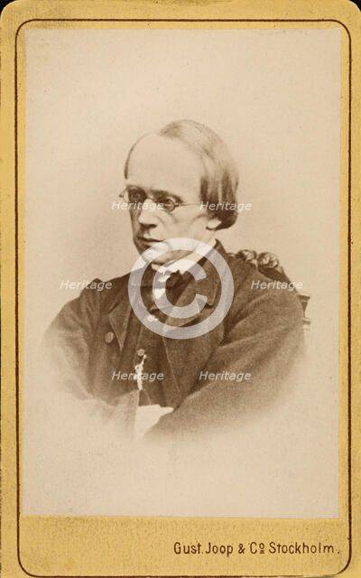 Portrait of the composer Halfdan Kjerulf (1815-1868). Creator: Photo studio Gust. Joop & Comps.
