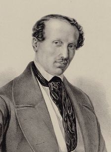 Portrait of the composer Hans Christian Lumbye (1810-1874), c. 1850. Creator: Anonymous