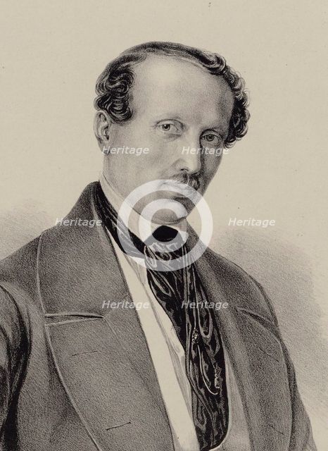 Portrait of the composer Hans Christian Lumbye (1810-1874), c. 1850. Creator: Anonymous.
