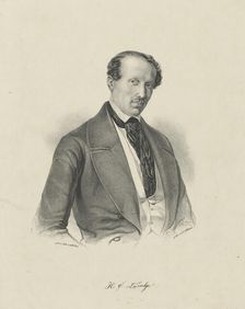 Portrait of the composer Hans Christian Lumbye (1810-1874) , c. 1850. Creator: Anonymous