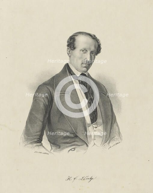 Portrait of the composer Hans Christian Lumbye (1810-1874) , c. 1850. Creator: Anonymous.