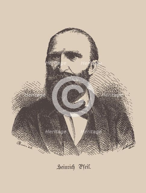 Portrait of the composer Heinrich Pfeil (1835-1899). Creator: Raabe, Wilhelm (1831-1910).