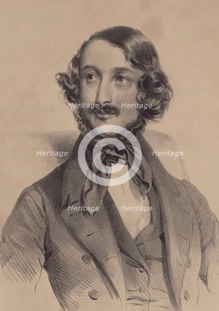 Portrait of the composer Heinrich Wilhelm Ernst (1814-1865), 1840.