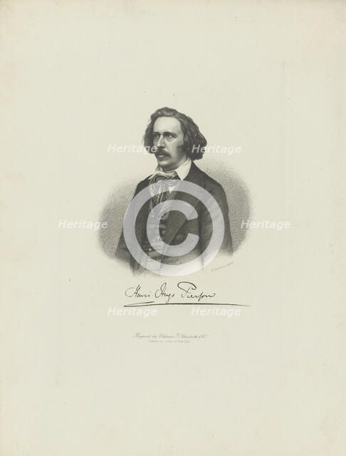 Portrait of the composer Henry Hugo Pierson (1815-1873) , c. 1850. Creator: Laemmel, Moritz (1822-?).