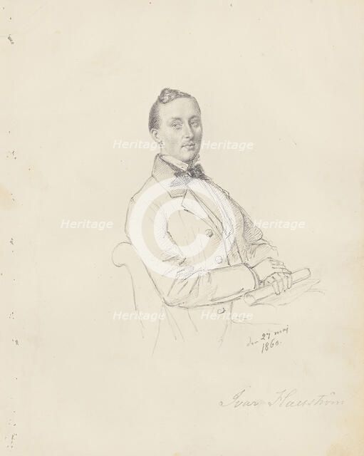 Portrait of the composer Ivar Hallström (1826-1901), 1860. Creator: Anonymous.