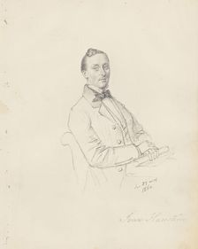 Portrait of the composer Ivar Hallström (1826-1901), 1860. Creator: Anonymous