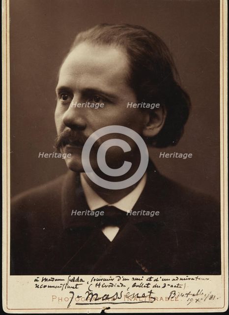 Portrait of the composer Jules Massenet (1842-1912), 1881. Creator: Anonymous.