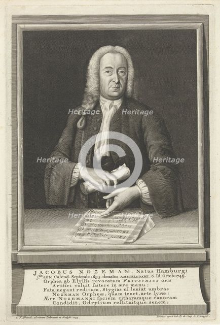 Portrait of the Composer Jacob Nozeman (1693-1745), 1745.